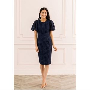 Rachel Parcell Navy Circle lace dress extra large PERFECT condition